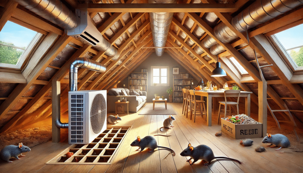 熱対策と通気対策がされた屋根裏で、ネズミが住みづらくなるよう工夫された空間