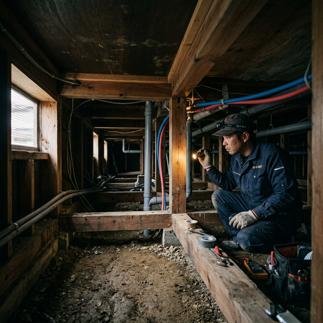 ネズミが好む暖かく暗い日本の住宅の床下環境