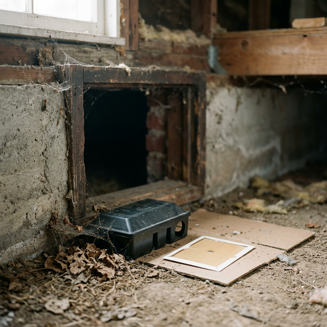 自分でできる床下の初期のネズミ対策（毒餌・粘着シート）