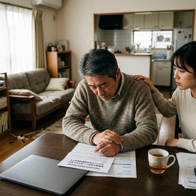 火災保険の分厚い約款（契約書）のページが開かれており、「免責事項」の項目の中にある「ねずみ食い」という文字に赤いマーカーが引かれている。