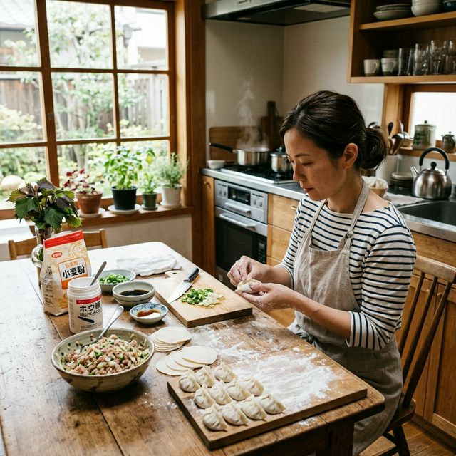 玉ねぎや小麦粉を使ってネズミ用のホウ酸団子を手作りしている様子
