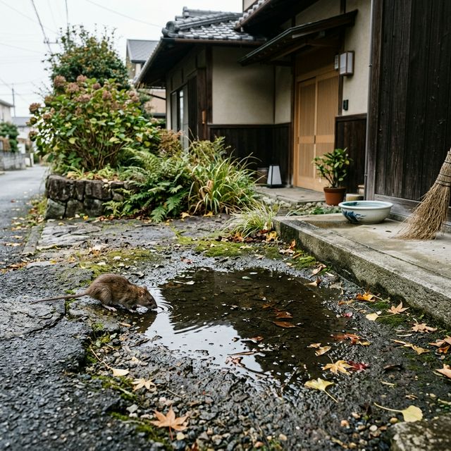 ホウ酸団子を食べて脱水症状を引き起こしたネズミが求める水場のイメージ