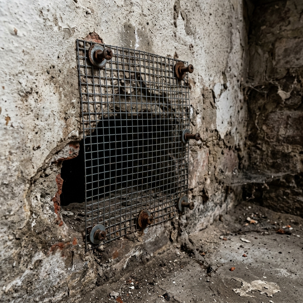 ネズミの侵入口を塞ぐ防鼠対策