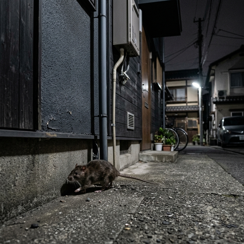 安全な場所を求めて壁沿いに移動するネズミの習性