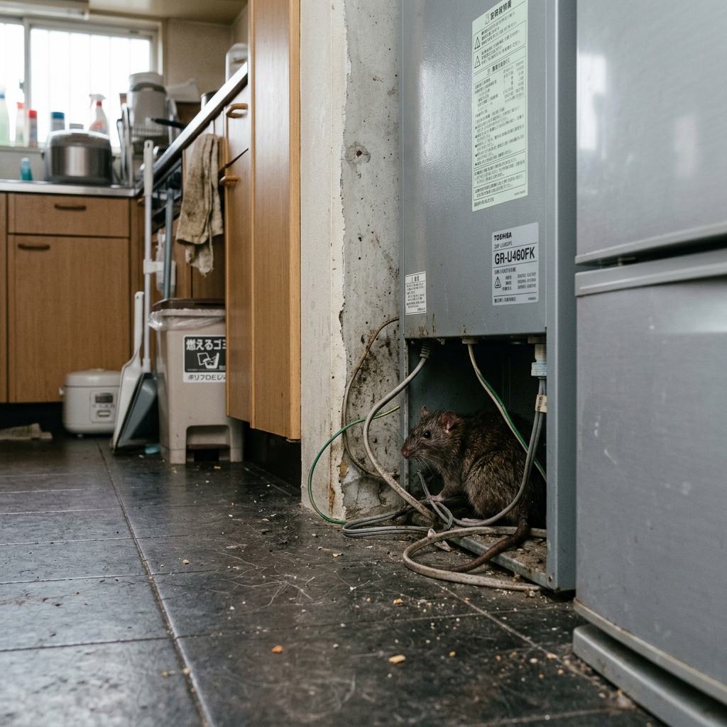 マンションのキッチンに潜むネズミの生態