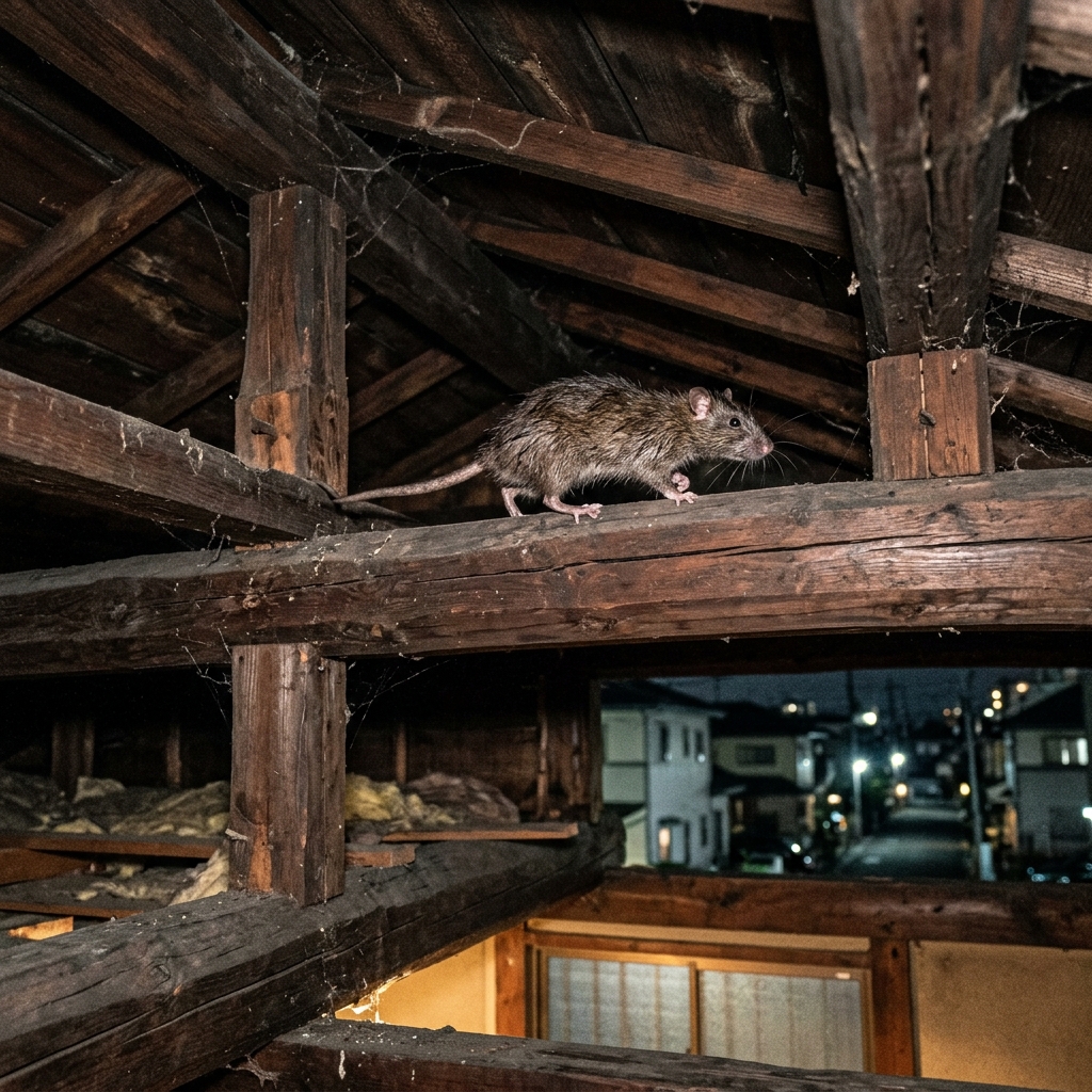夜間に活動するネズミのイメージ
