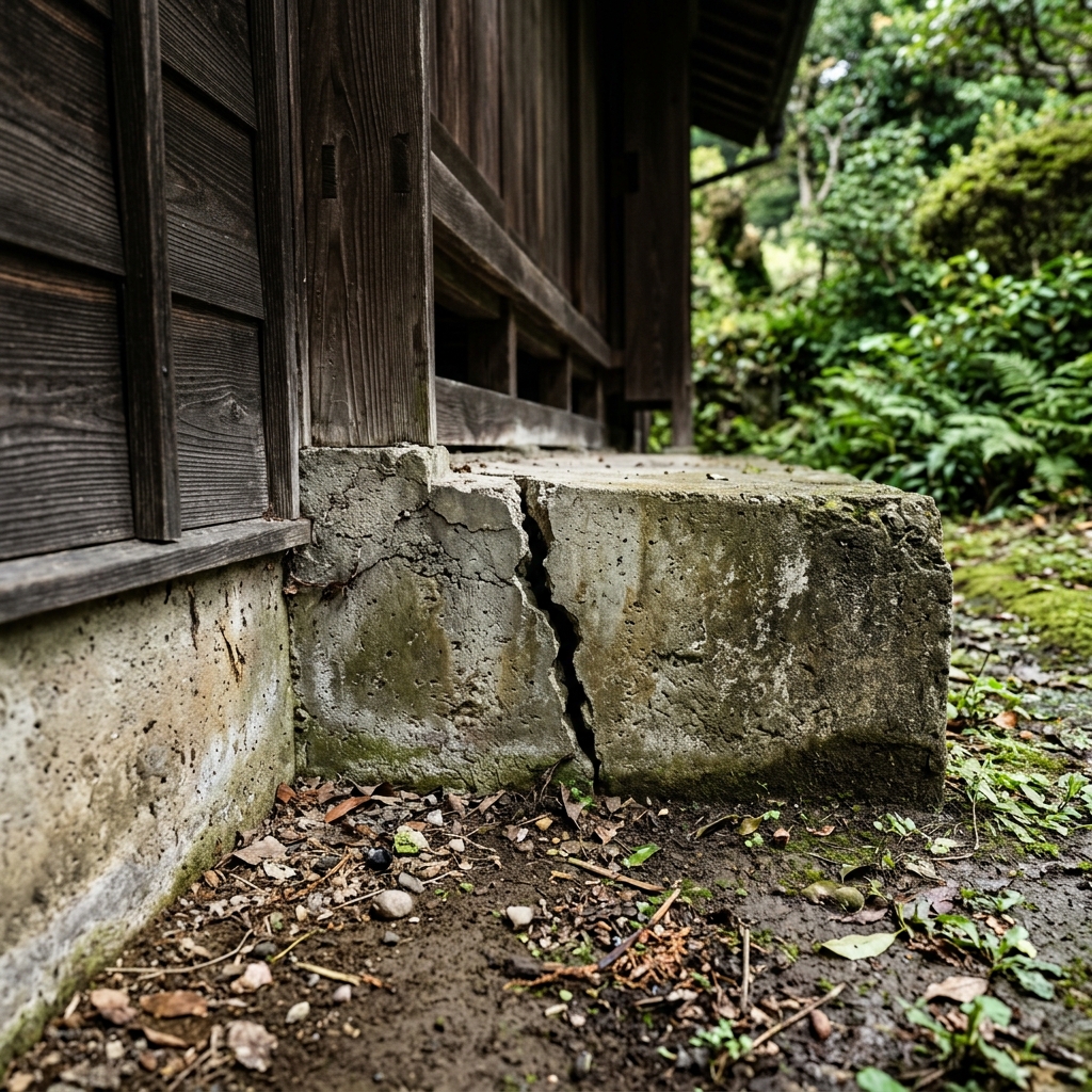 住宅の基礎部分にある小さな隙間